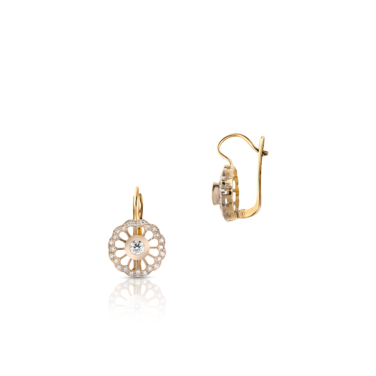 W.KRUK - Kolczyki złote z brylantami