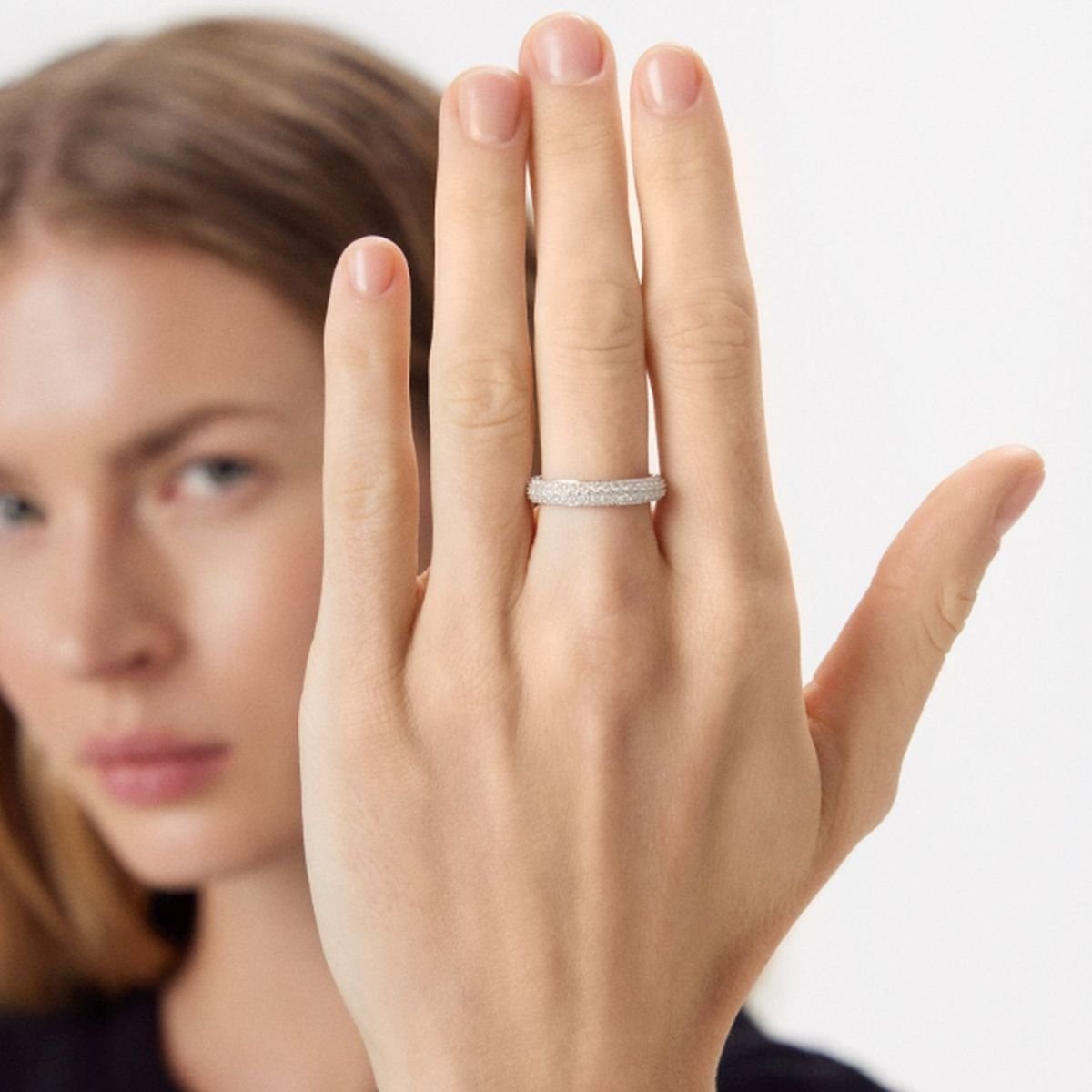 W.KRUK Pierścionek srebrny z cyrkoniami Emblems