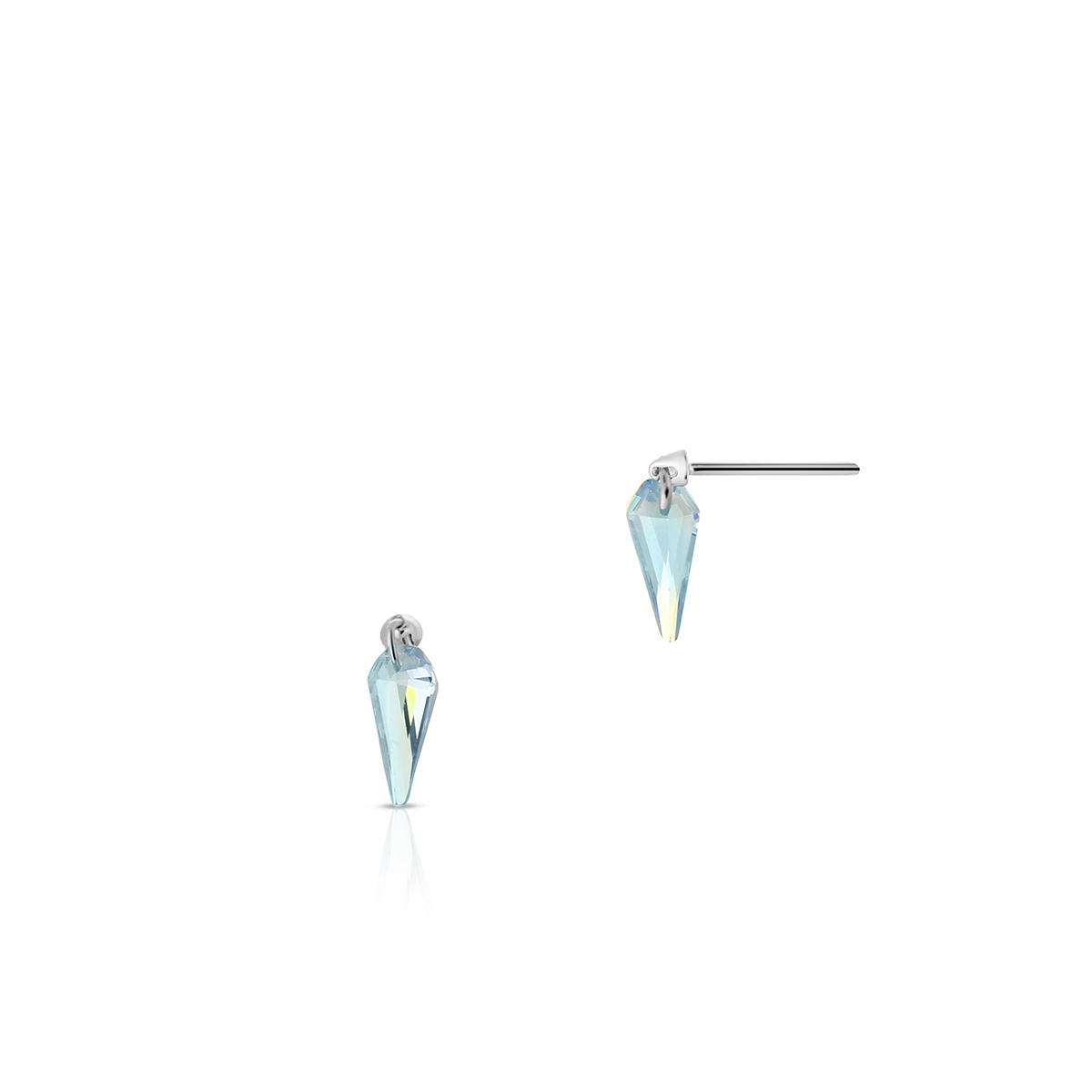 W.KRUK Kolczyki srebrne z niebieskimi cyrkoniami