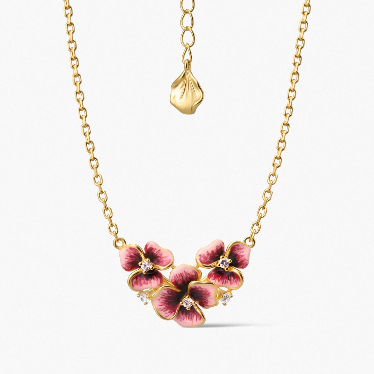 W.KRUK Naszyjnik srebrny Kwiaty Nocy Bratki