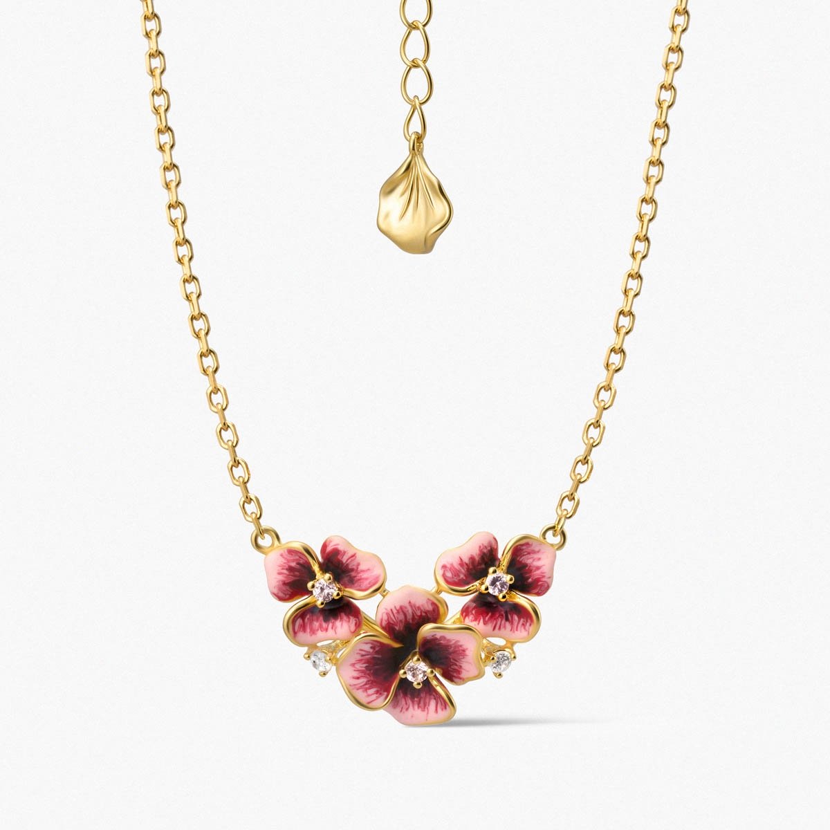 W.KRUK Naszyjnik srebrny Kwiaty Nocy Bratki