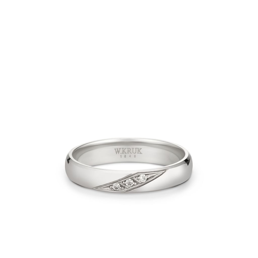 W.KRUK - Obrączka ślubna złota CATEDRALE damska