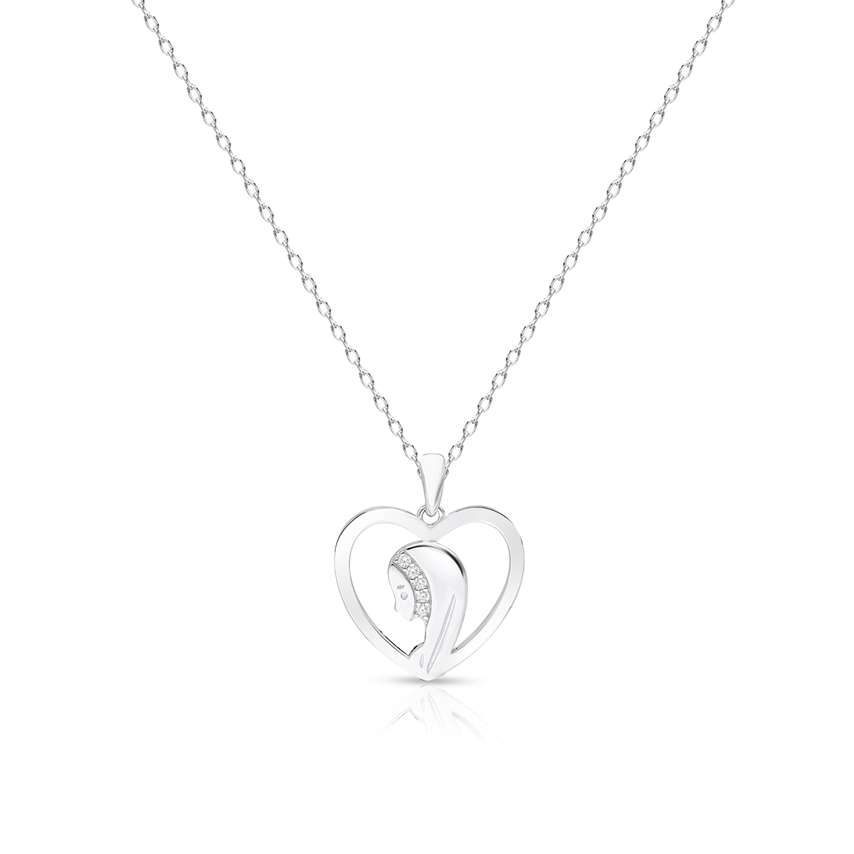 W.KRUK Wisiorek srebrny z cyrkoniami serce