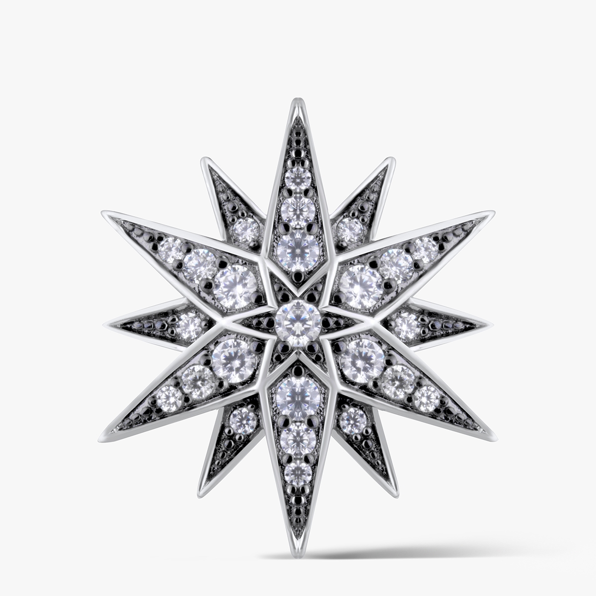 W.KRUK Broszka srebrna Royal Star