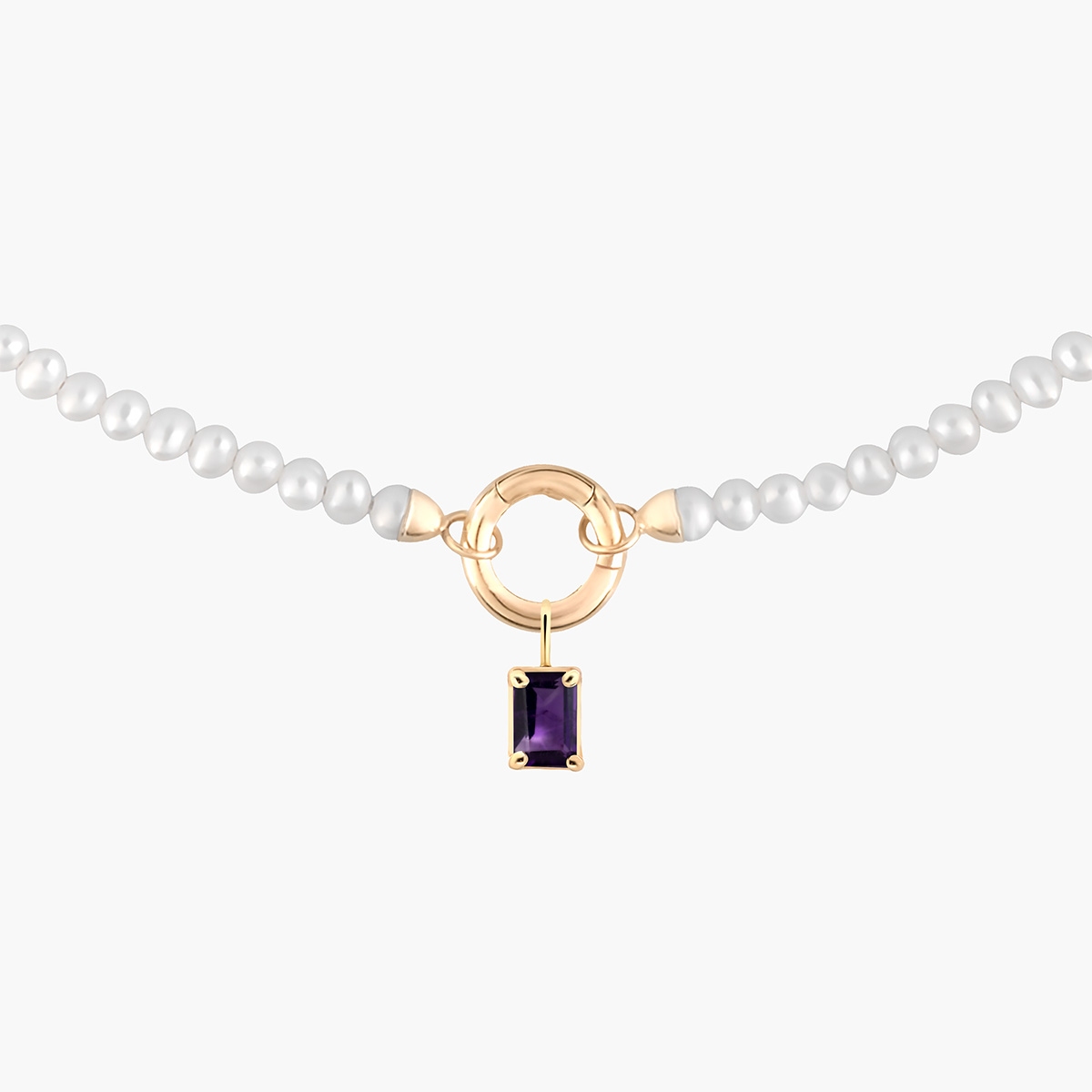 W.KRUK Wisiorek złoty z ametystem