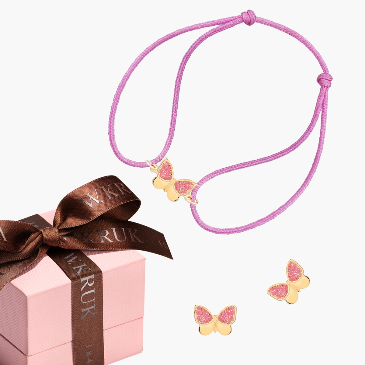 W.KRUK KOMPLET ZŁOTE MOTYLKI