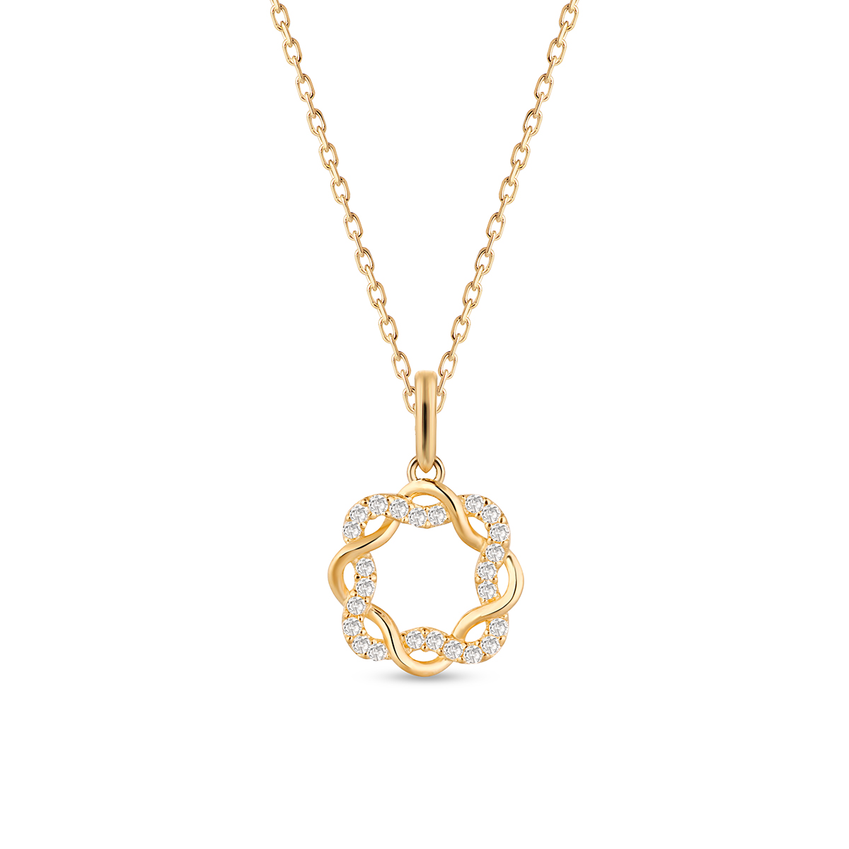 W.KRUK - Wisiorek złoty z cyrkoniami