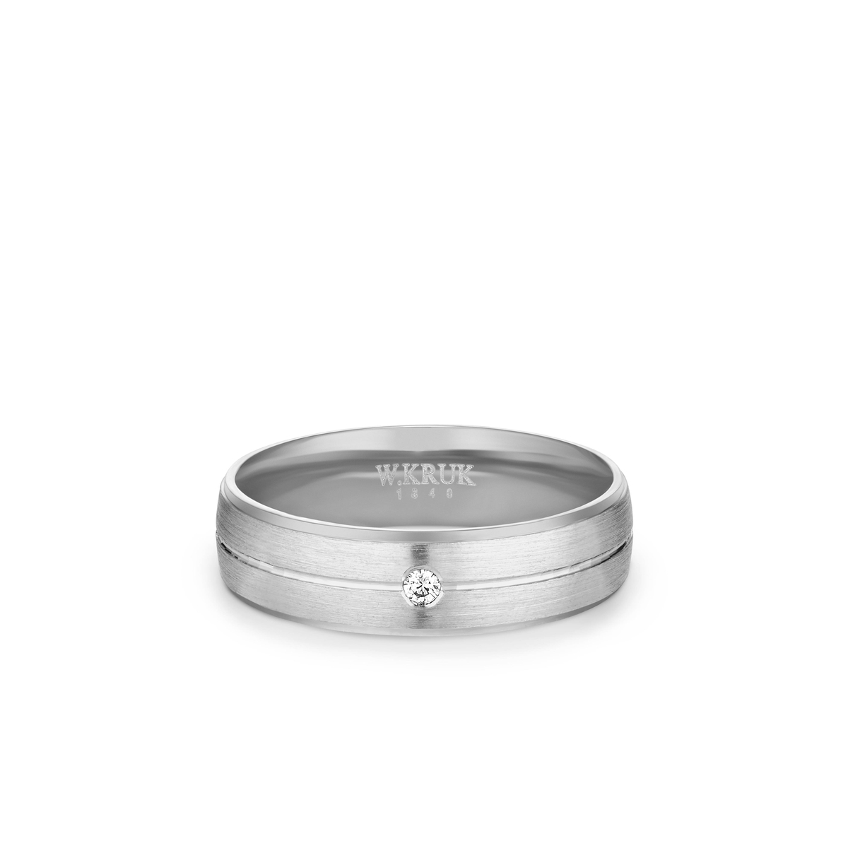 W.KRUK Obrączka złota z brylantem ROSSA