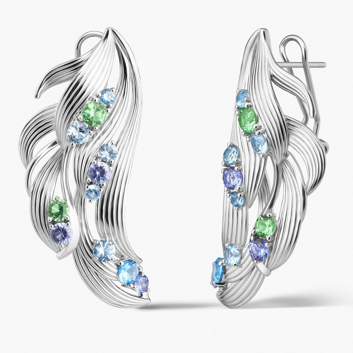 W.KRUK Kolczyki srebrne KOI