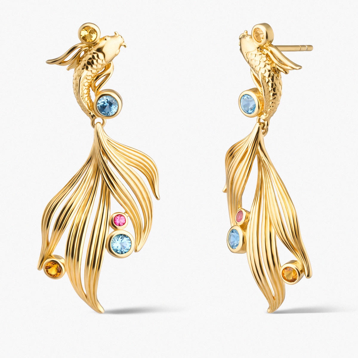 W.KRUK Kolczyki srebrne KOI