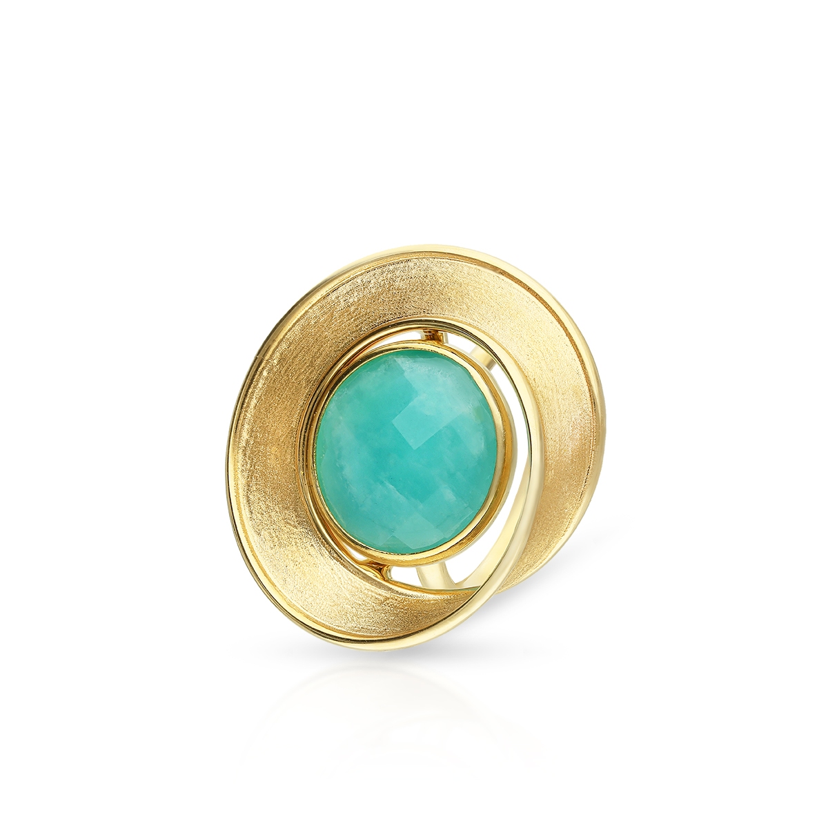 W.KRUK Pierścionek złoty z amazonitem