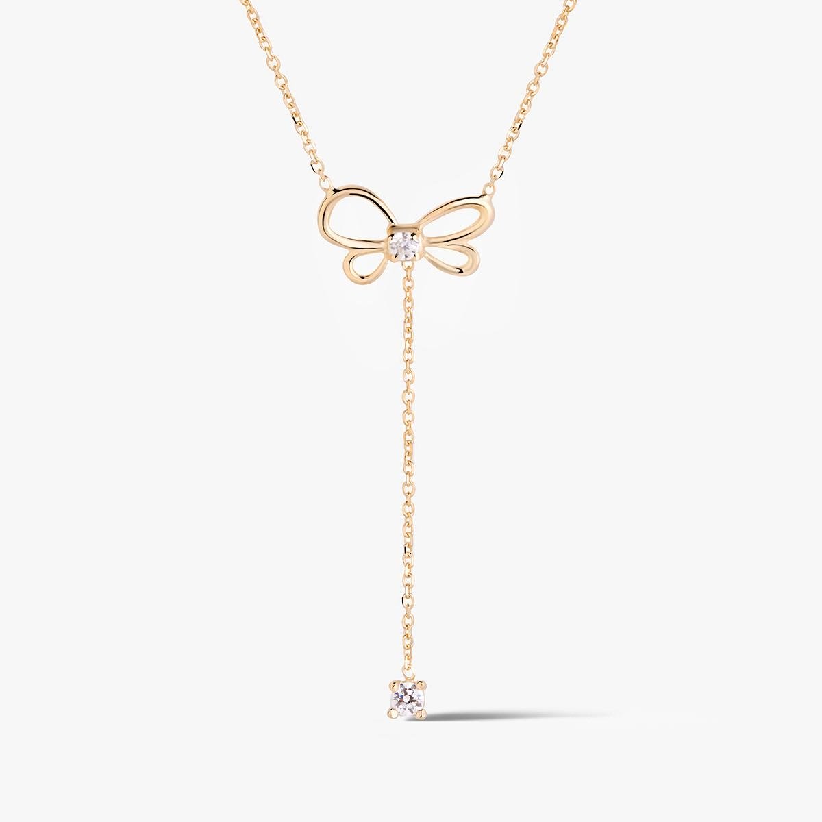 W.KRUK Naszyjnik złoty z cyrkoniami