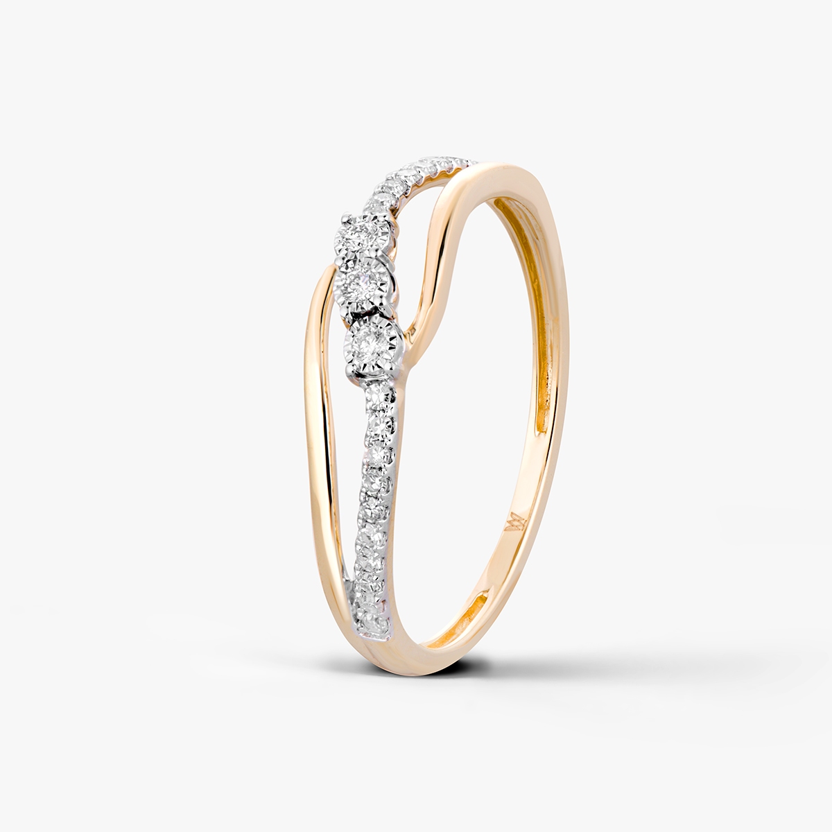 W.KRUK Pierścionek złoty z diamentami