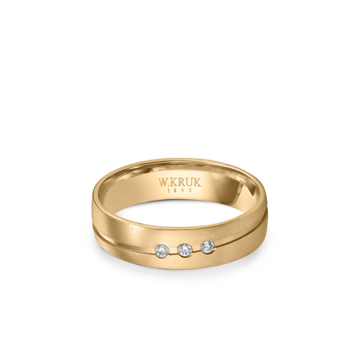 W.KRUK Obrączka złota z brylantami BIELLA