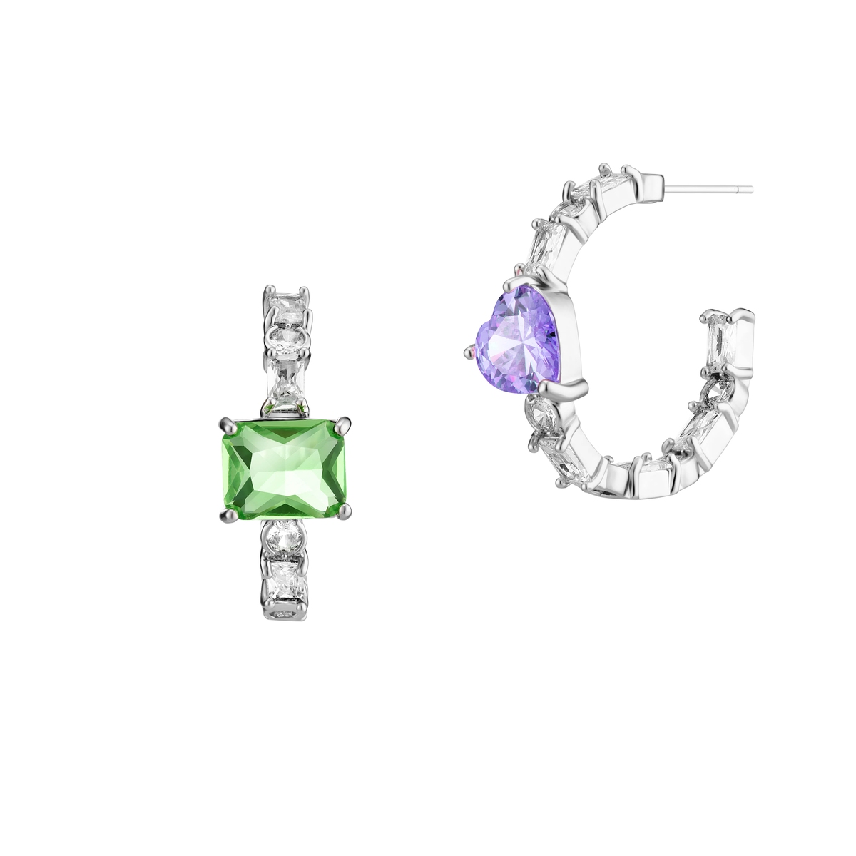 W.KRUK Asymetryczne kolczyki z cyrkoniami Basics