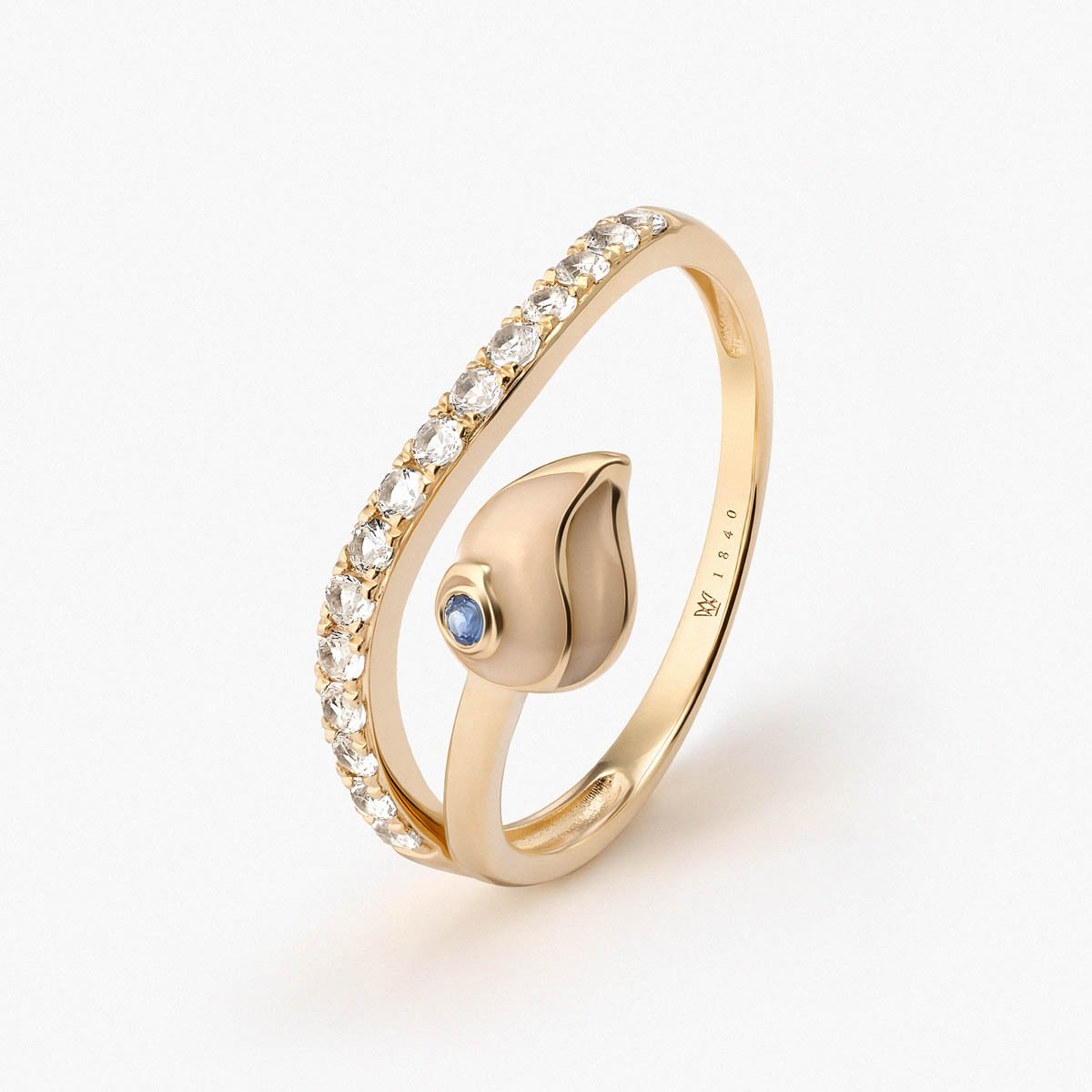 W.KRUK Pierścionek złoty Kwiaty Nocy Bratki