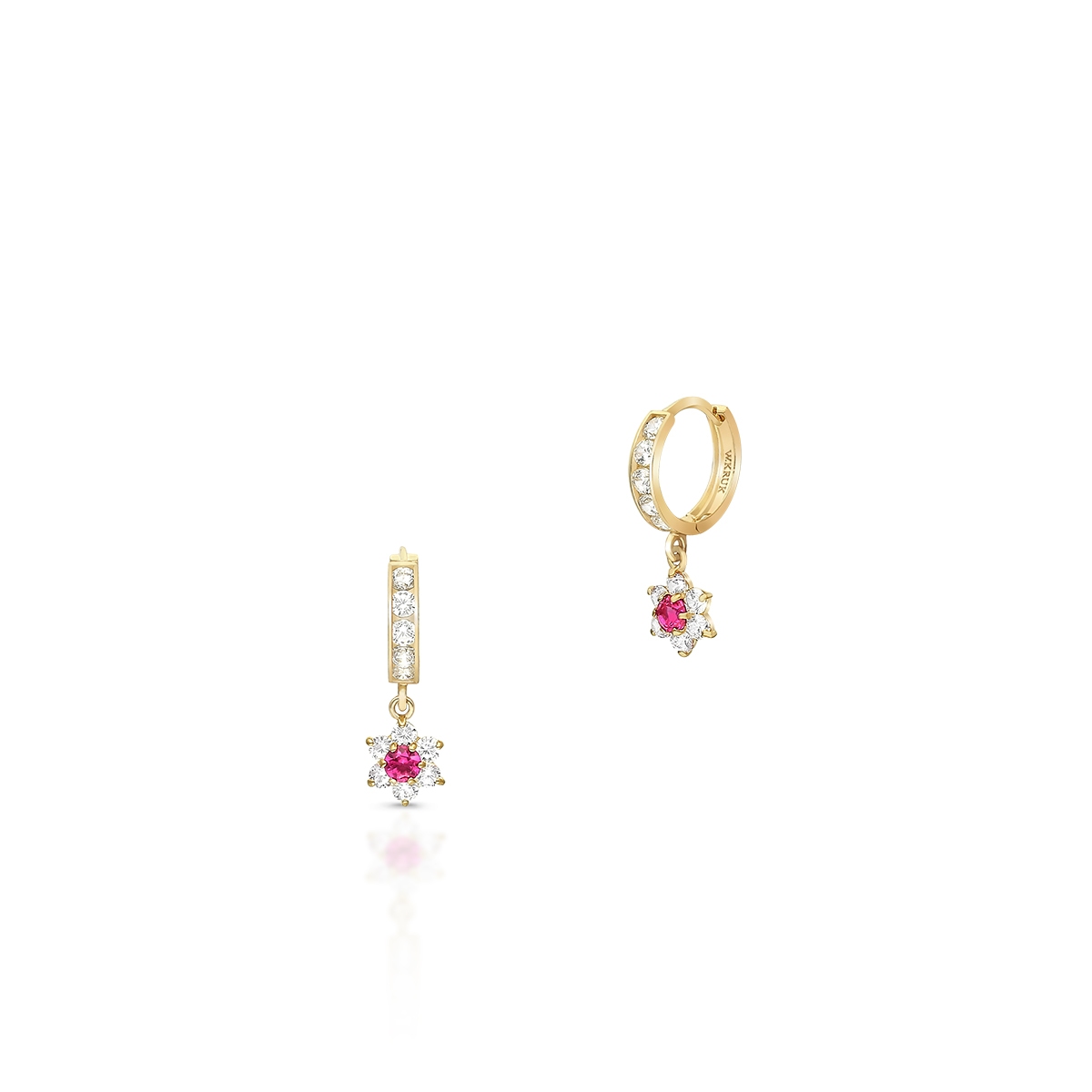 W.KRUK Kolczyki złote z cyrkoniami