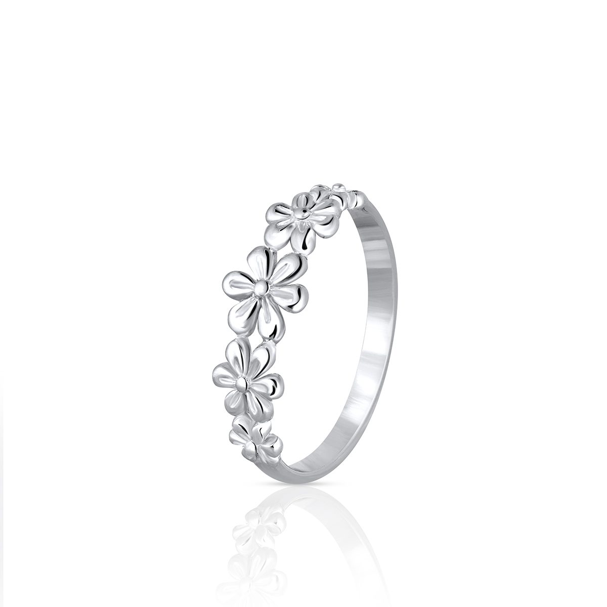 W.KRUK Pierścionek srebrny z motywem niezapominajki