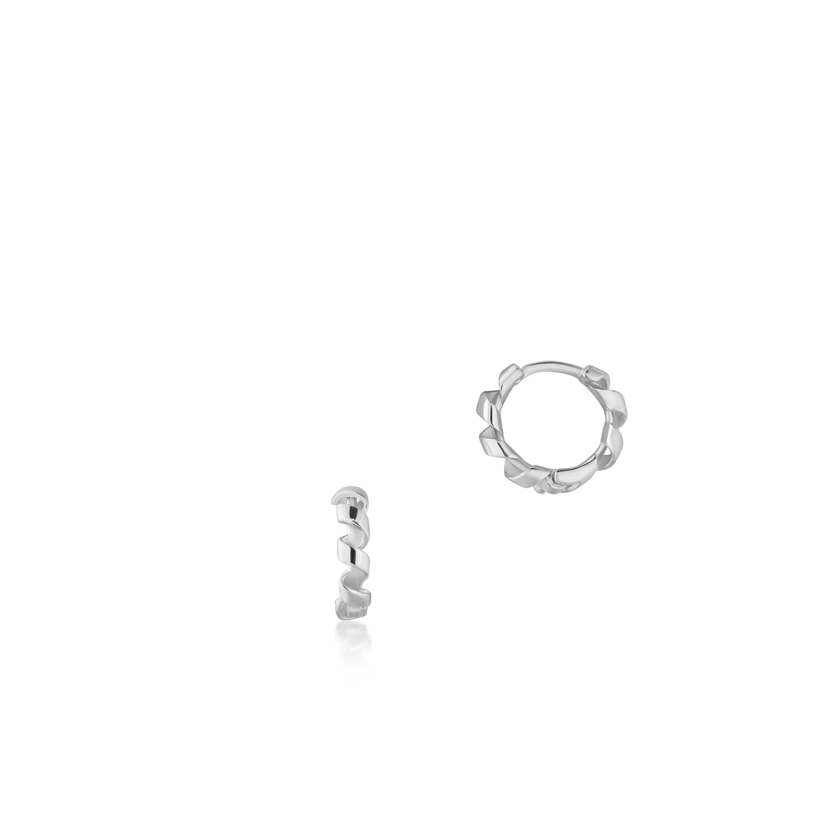 W.KRUK Kolczyki srebrne koła z motywem sprężynki