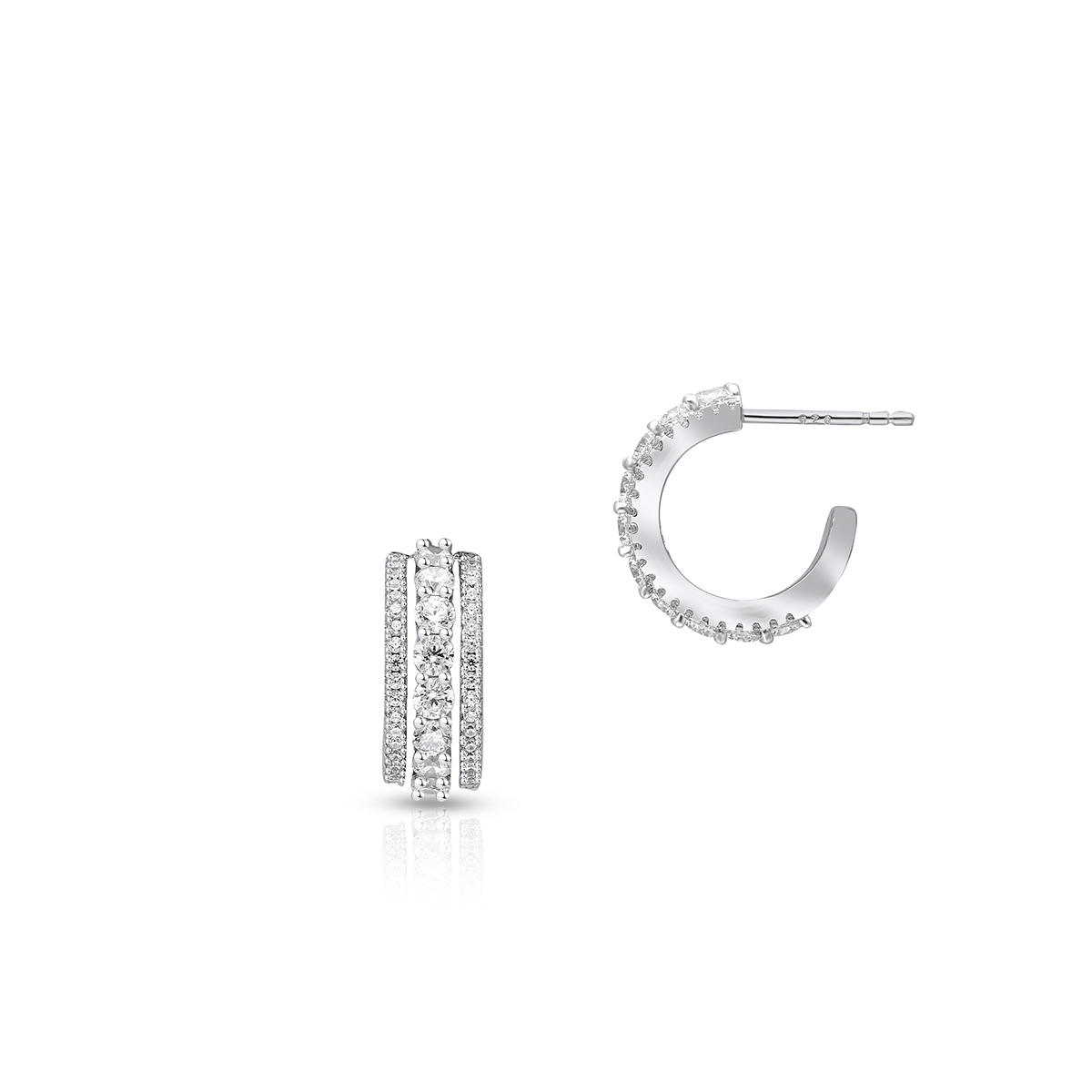 W.KRUK Kolczyki srebrne z cyrkoniami