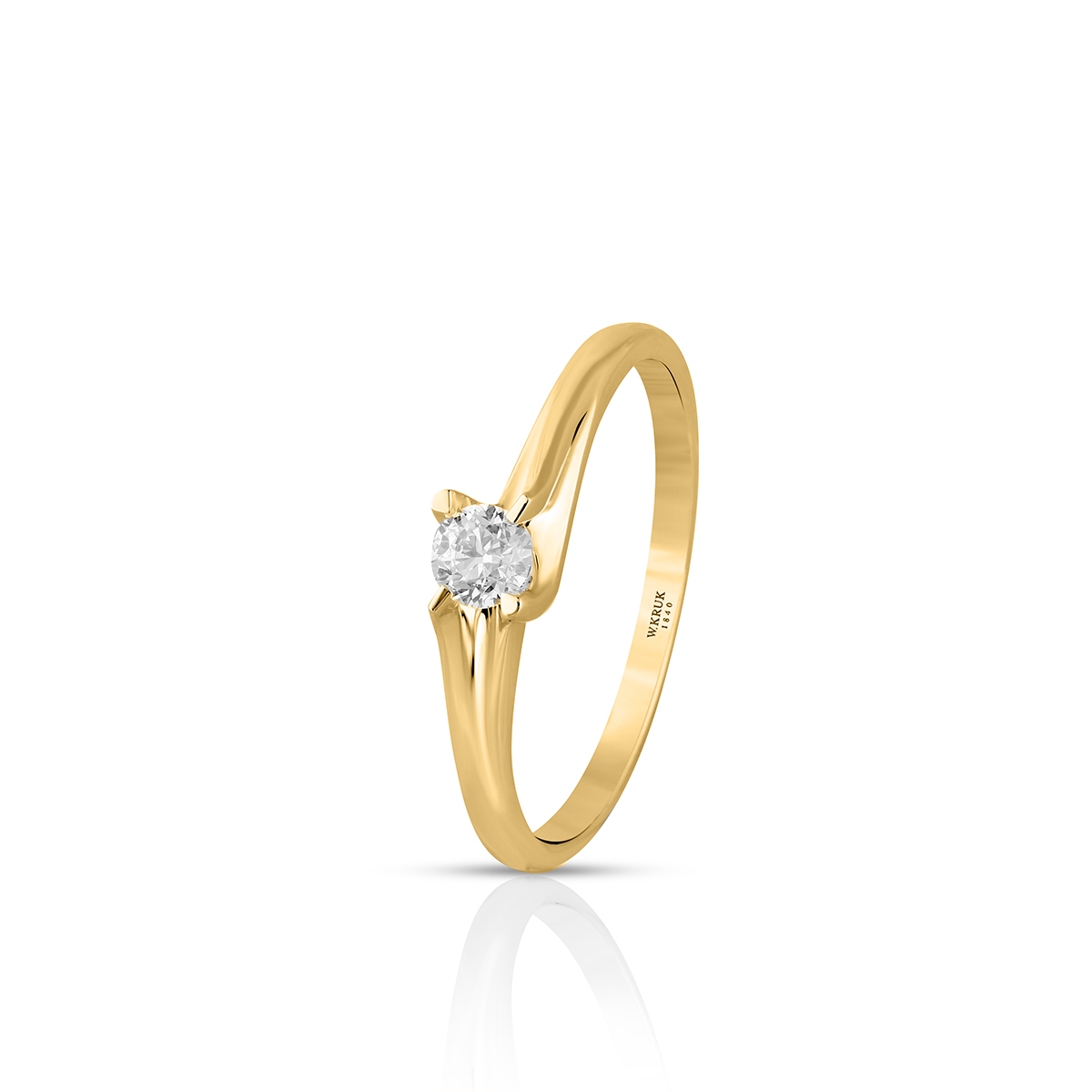 W.KRUK Pierścionek zaręczynowy złoty W.KRUK