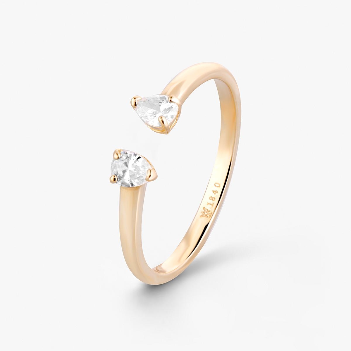 W.KRUK Pierścionek złoty z cyrkoniami