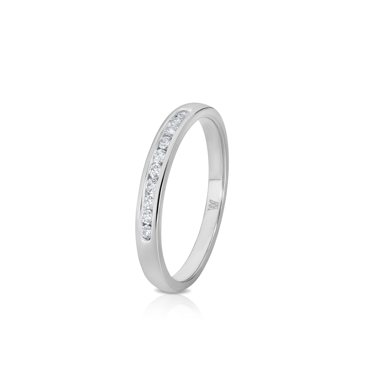 W.KRUK Pierścionek białe złoto z diamentami