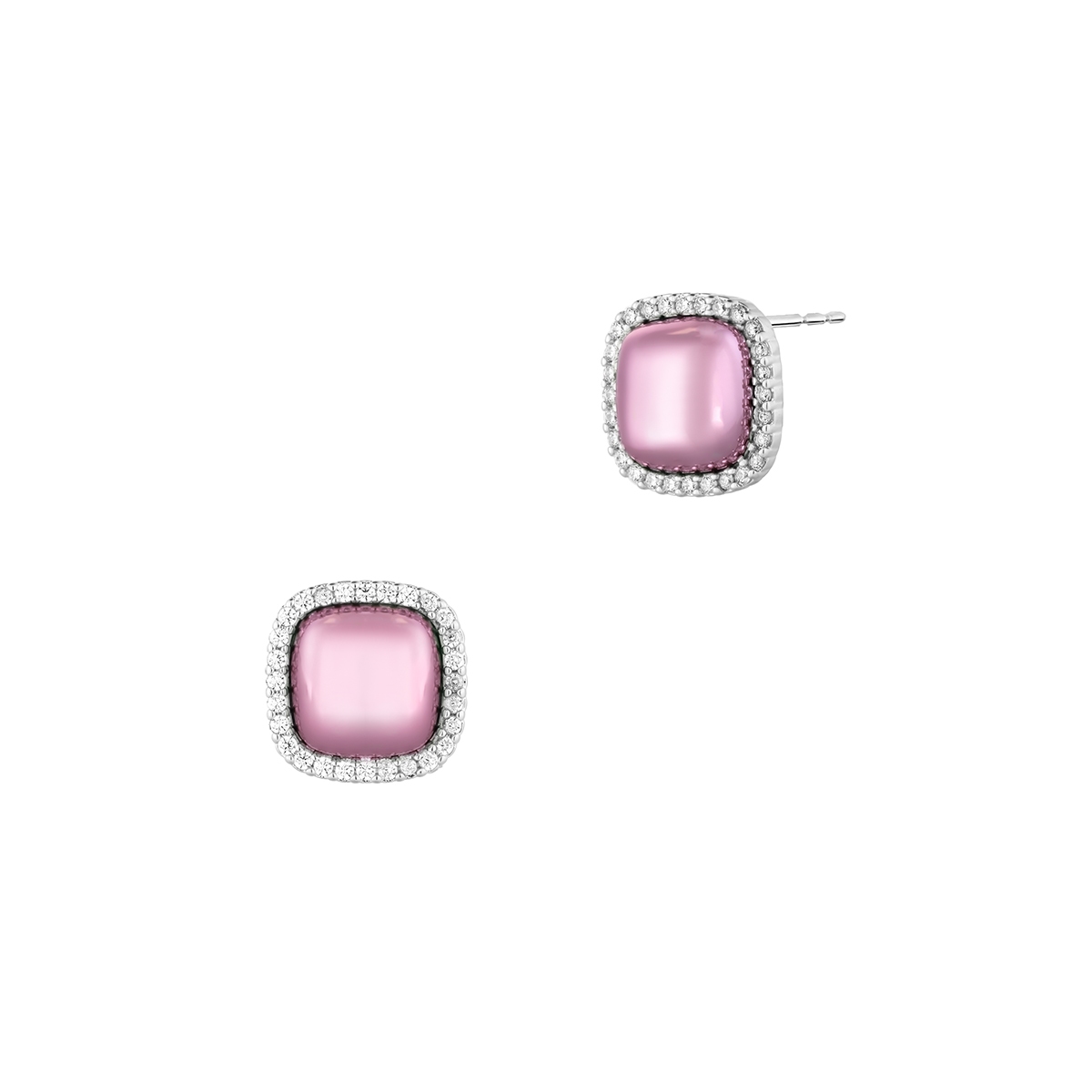 W.KRUK Kolczyki Pink Squares Princess Club