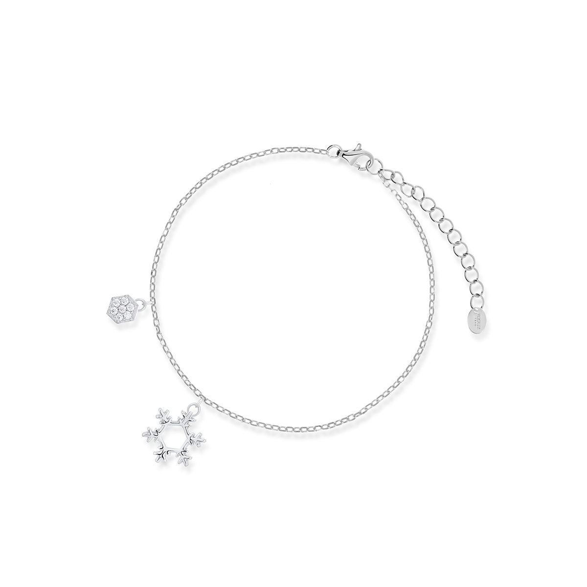 W.KRUK Bransoleta srebrna z wiszącą śnieżynką