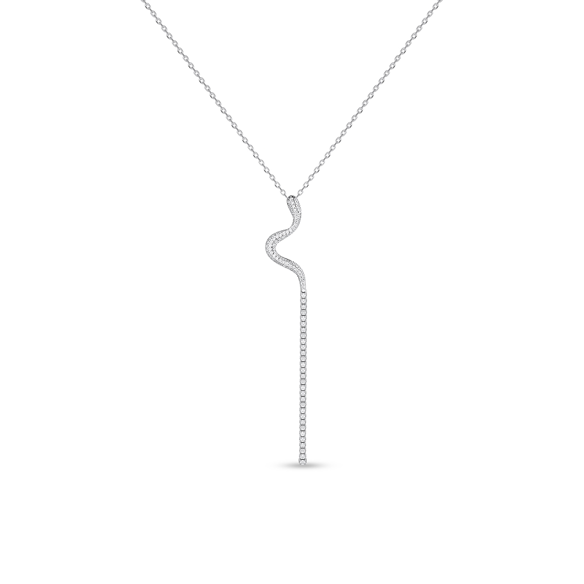 W.KRUK Naszyjnik srebrny z cyrkoniami