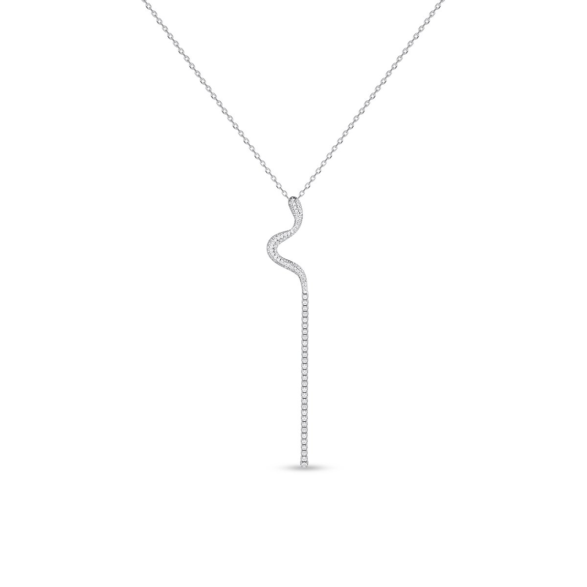 W.KRUK Naszyjnik srebrny z cyrkoniami