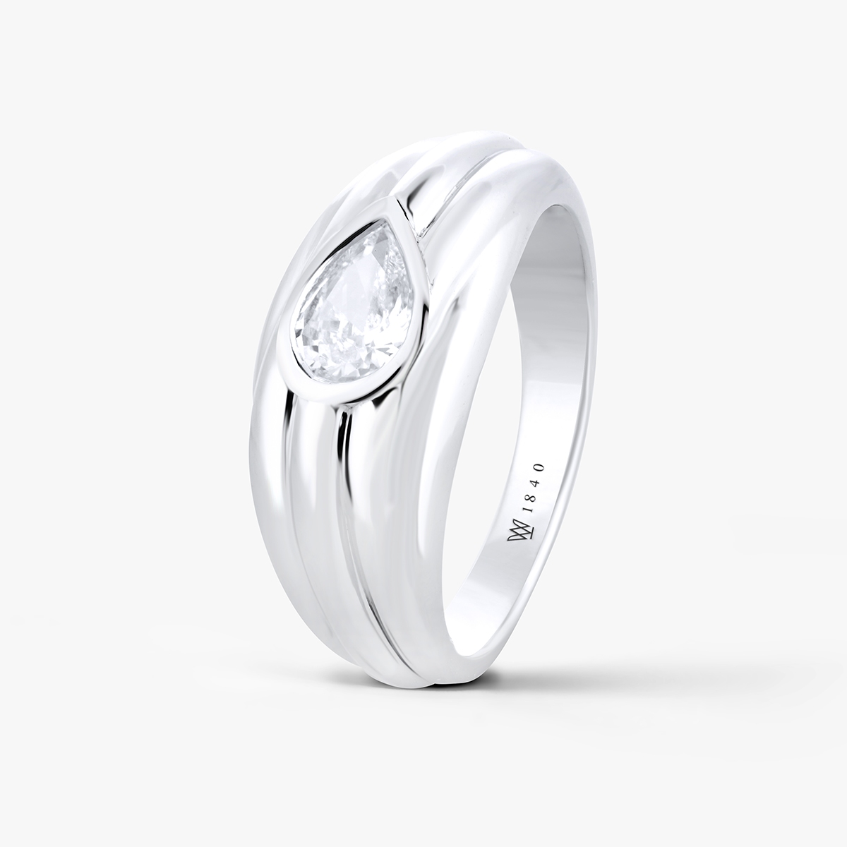 W.KRUK Pierścionek srebrny z cyrkonią