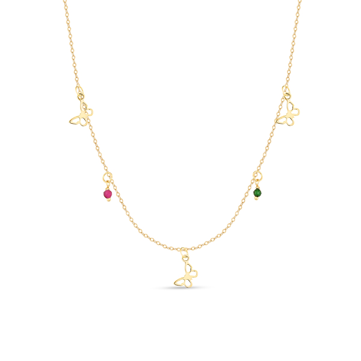 W.KRUK Naszyjnik złoty z motylkami