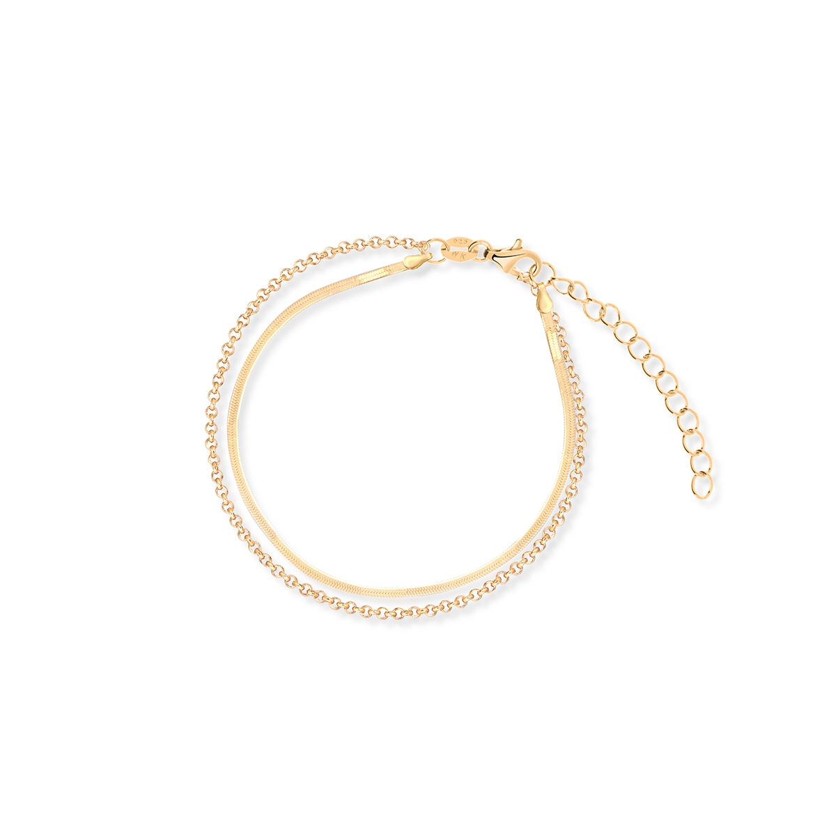 W.KRUK Bransoleta srebrna pozłacana na nogę