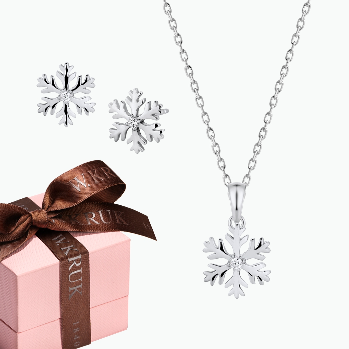 W.KRUK KOMPLET SREBRNA ŚNIEŻYNKA