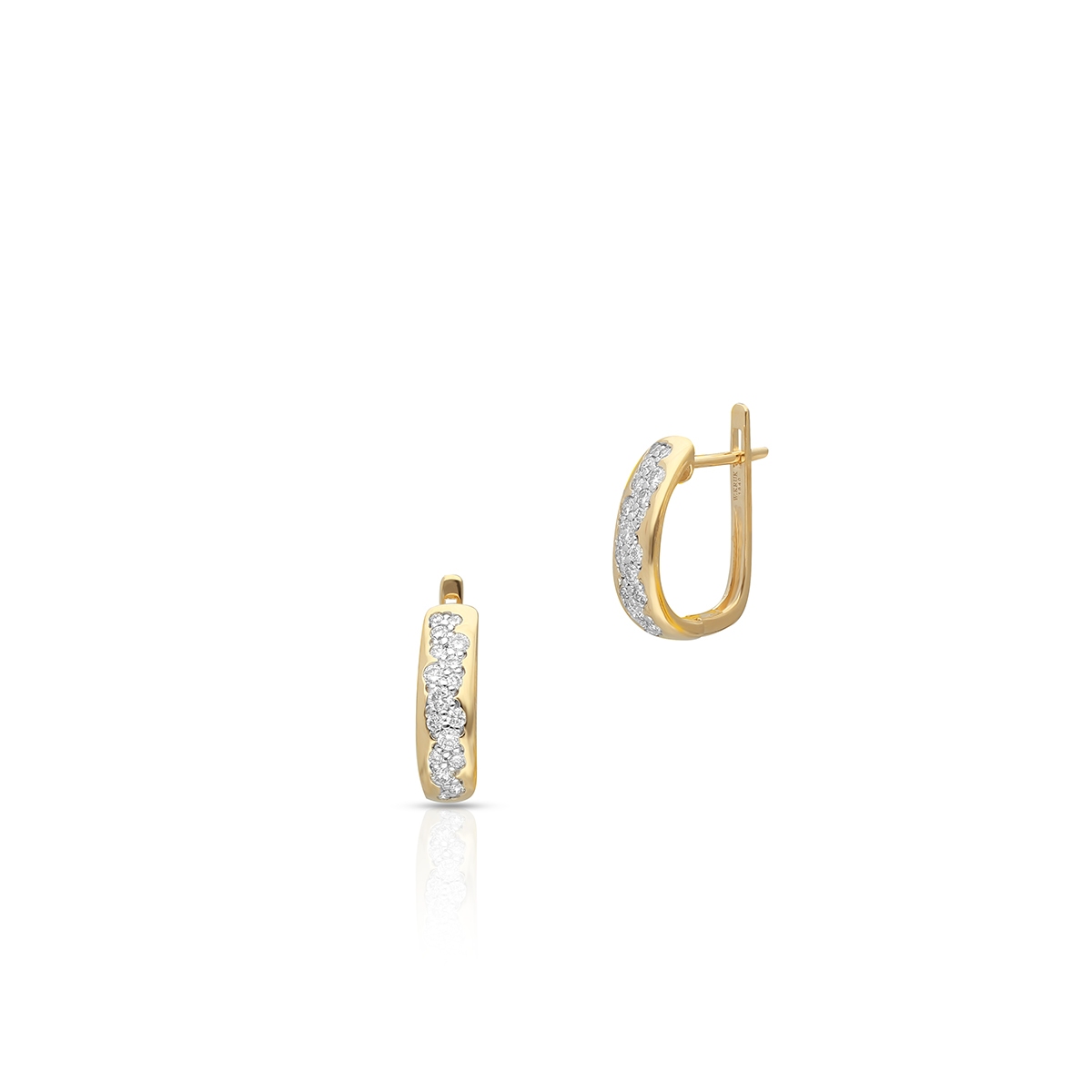 W.KRUK Kolczyki złote bicolor z brylantami