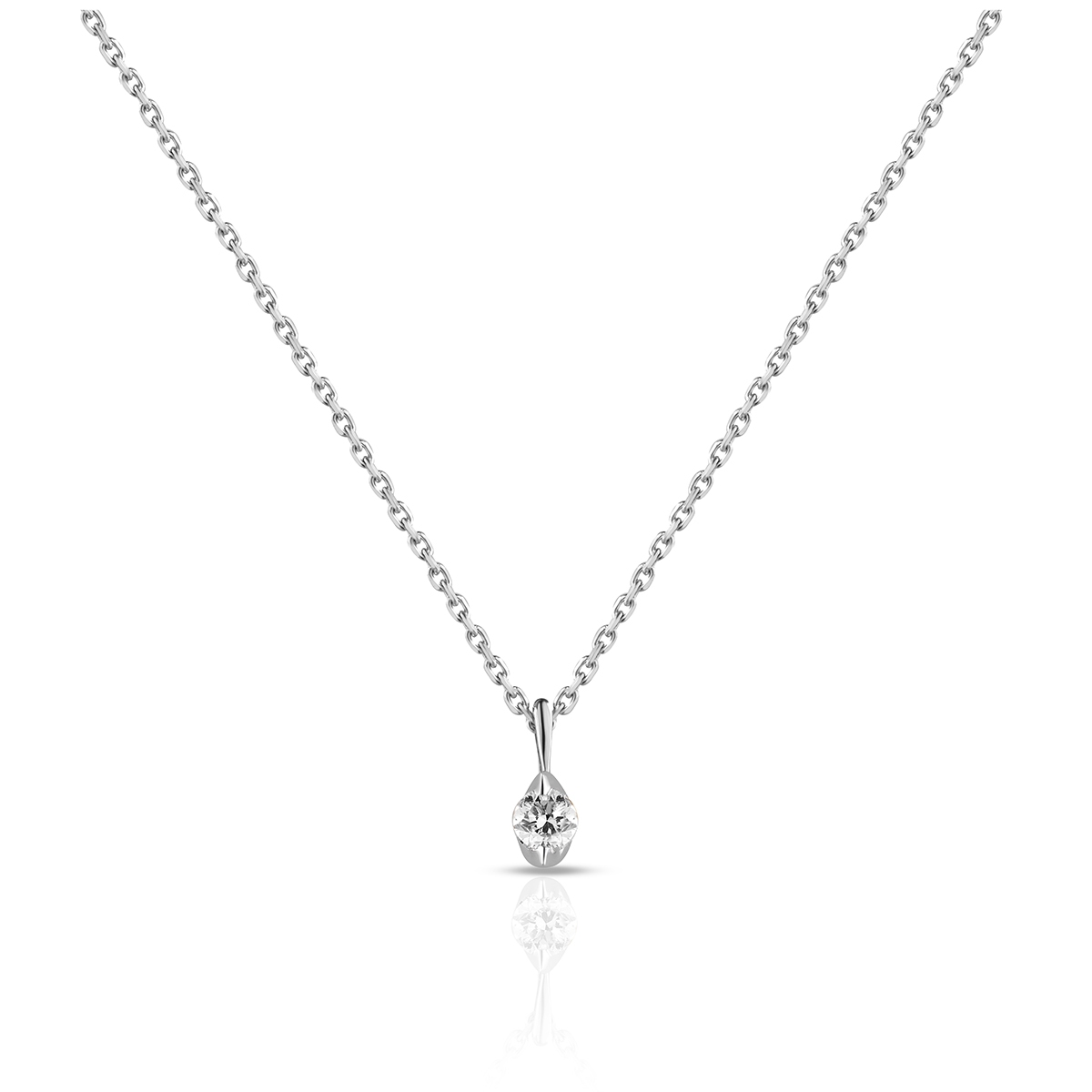 W.KRUK Naszyjnik białe złoto z brylantem