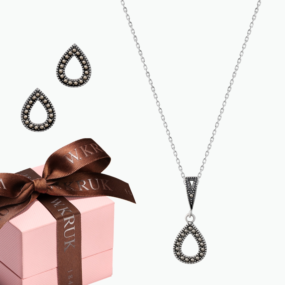 W.KRUK KOMPLET SREBRNA ŁEZKA