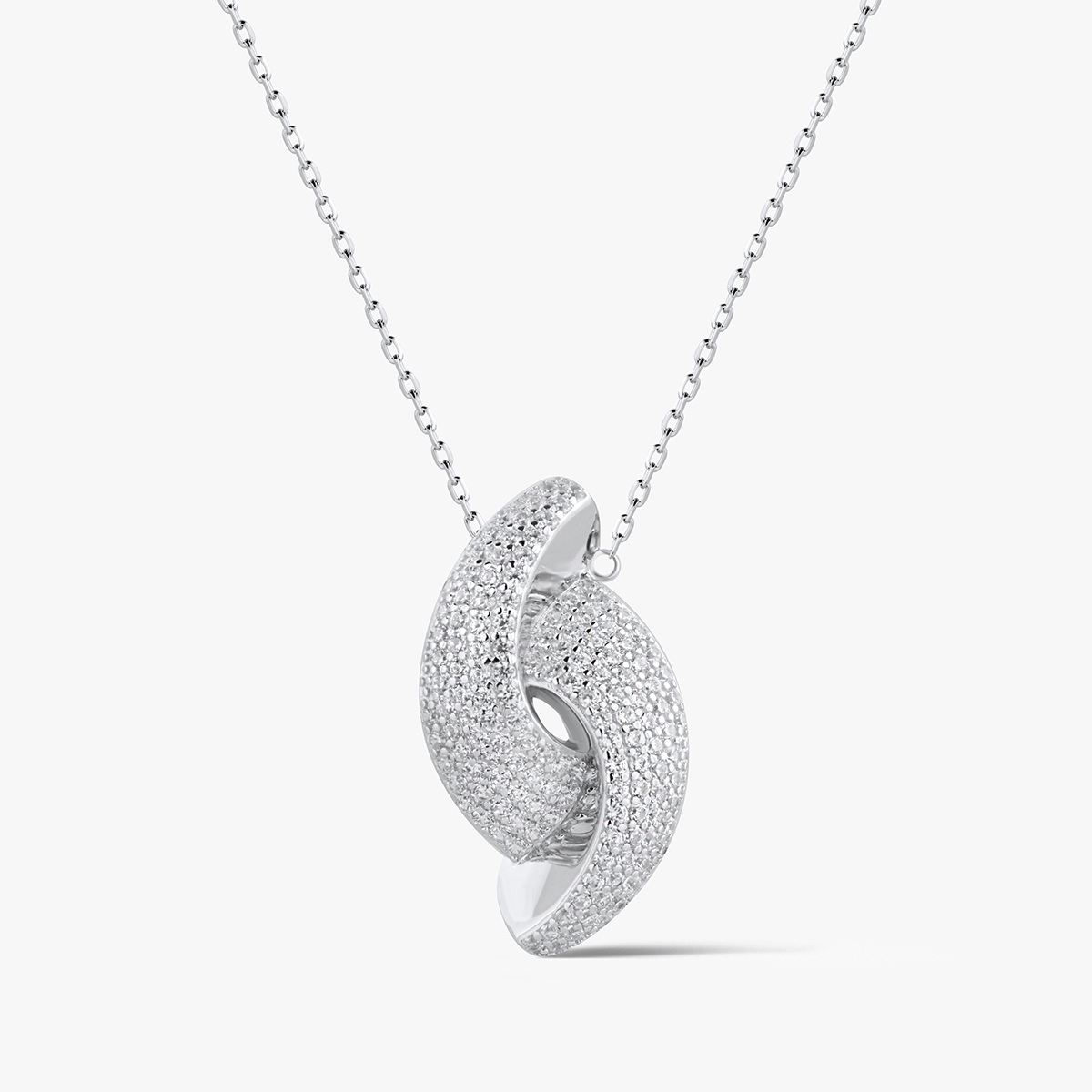 W.KRUK Naszyjnik srebrny z cyrkoniami