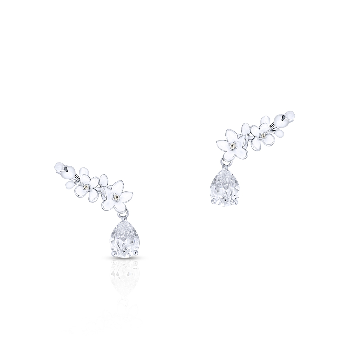 W.KRUK Kolczyki srebrne Kwiaty Nocy Biały Bez