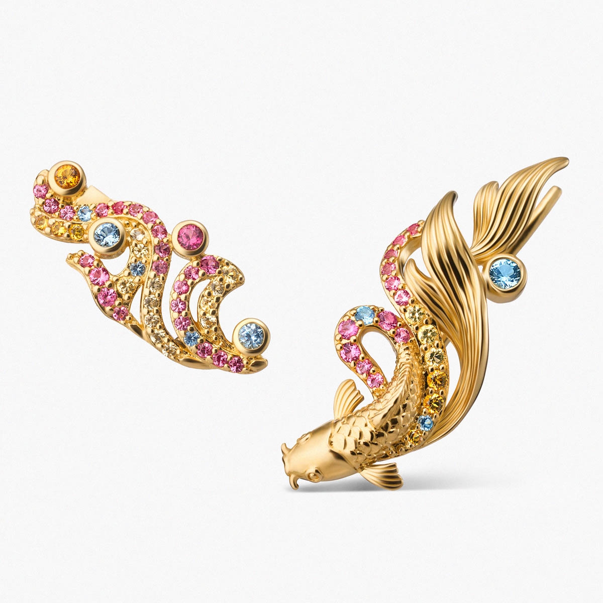 W.KRUK Kolczyki srebrne KOI