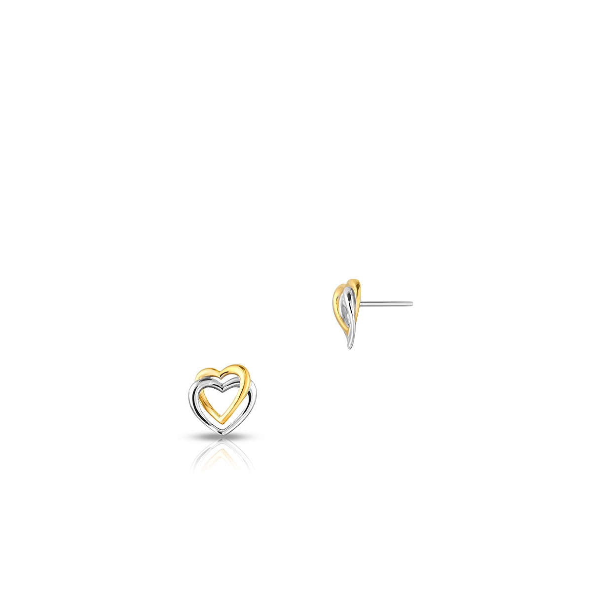 W.KRUK Kolczyki srebrne dwa serca