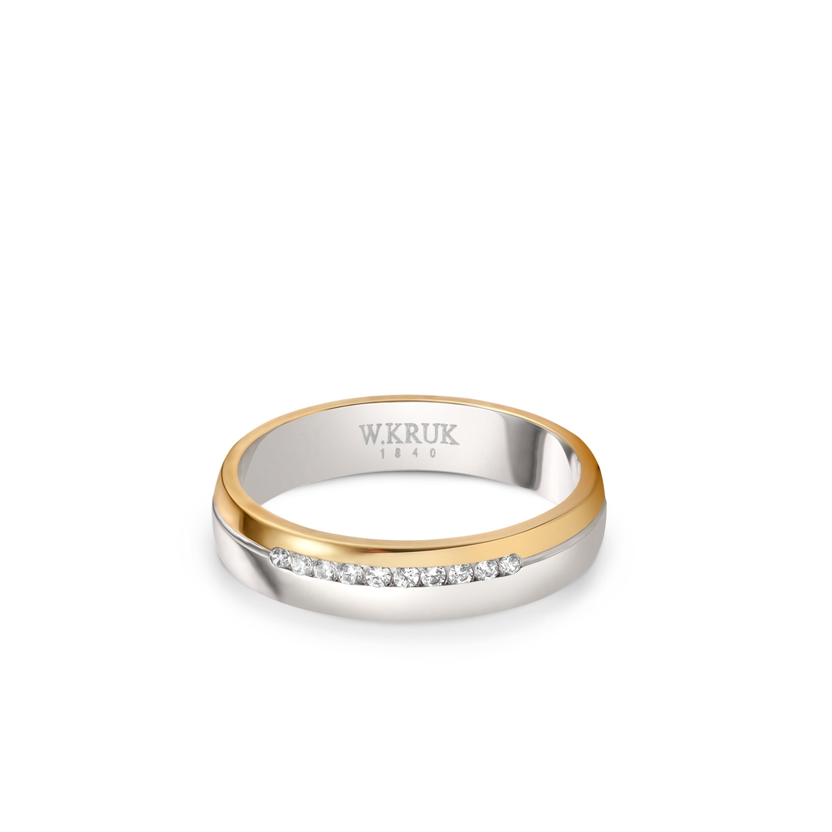 W.KRUK Obrączka złota z brylantami DONARE
