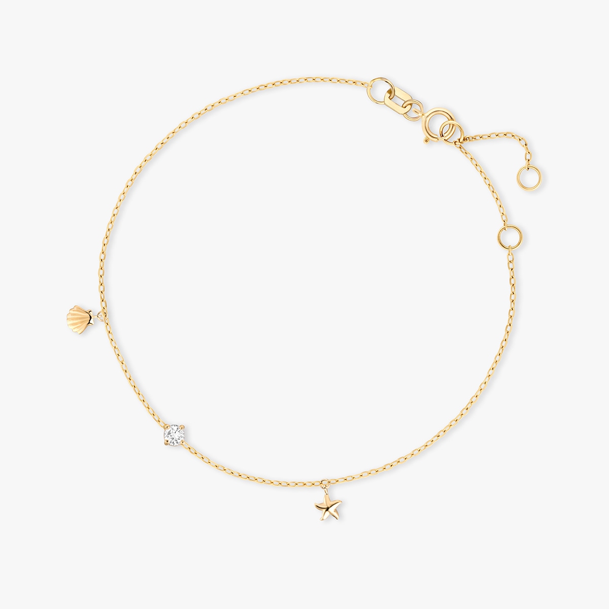 W.KRUK Bransoleta złota z rozgwiazdą i muszlą