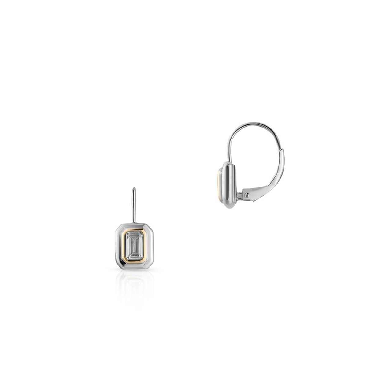 W.KRUK Kolczyki srebrne art déco z cyrkoniami