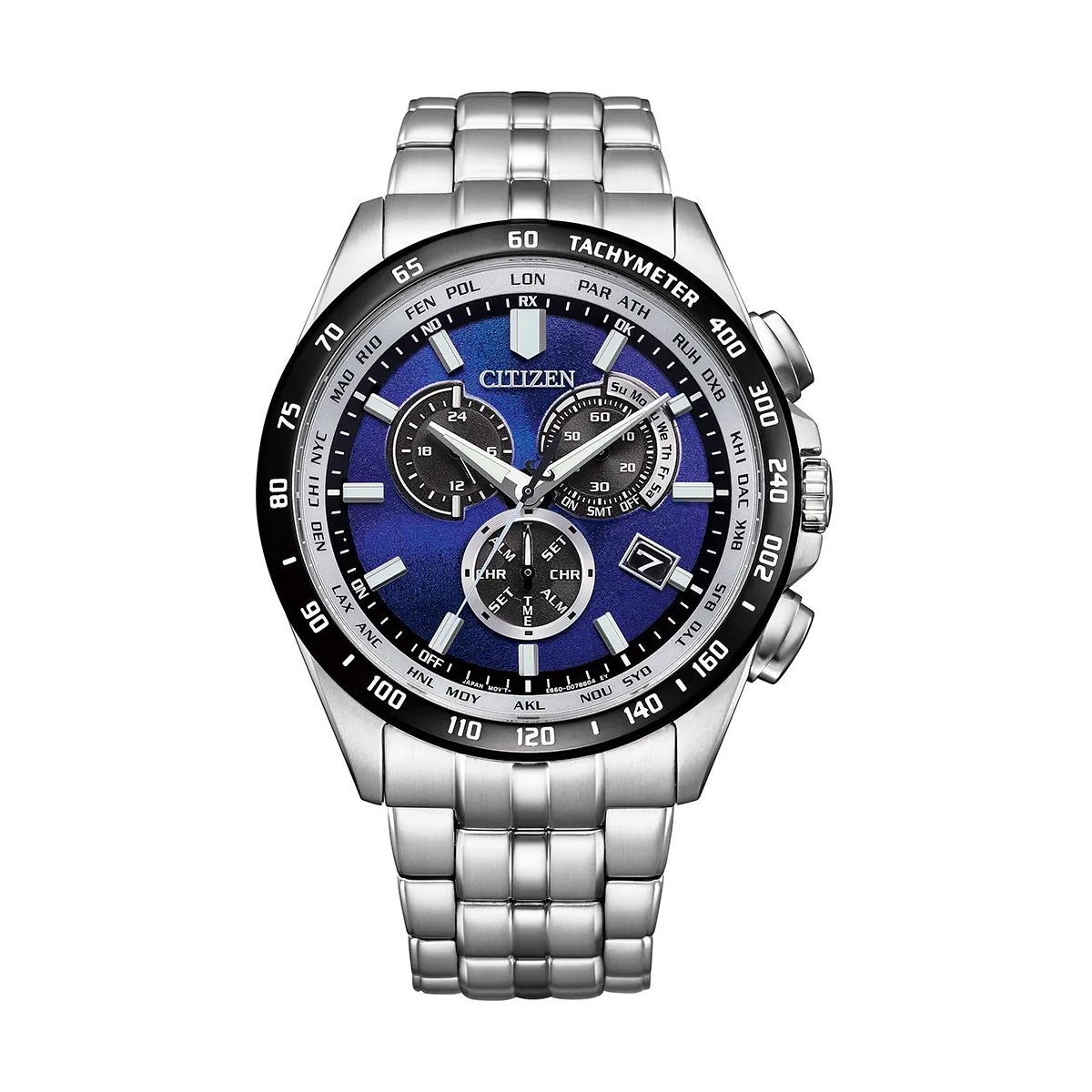 W.KRUK ZEGAREK CITIZEN RADIO CONTROLLED CHRONOGRAPH UNITE WITH BLUE LIMITED EDITION