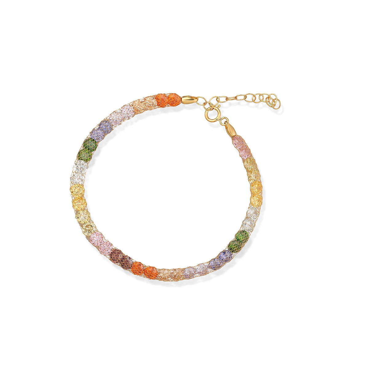 W.KRUK Bransoleta złota z kolorowymi cyrkoniami