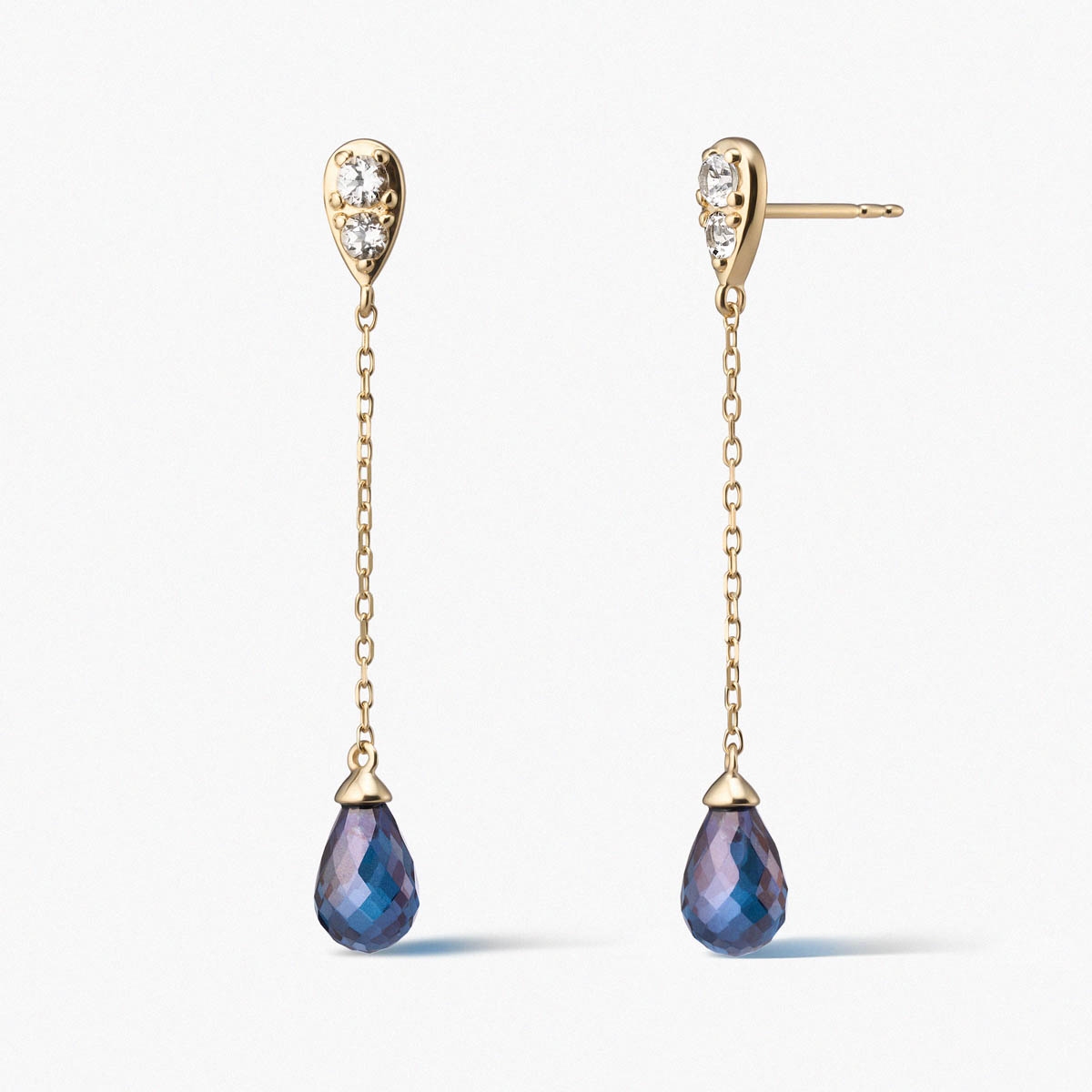 W.KRUK Kolczyki złote Kwiaty Nocy Bratki