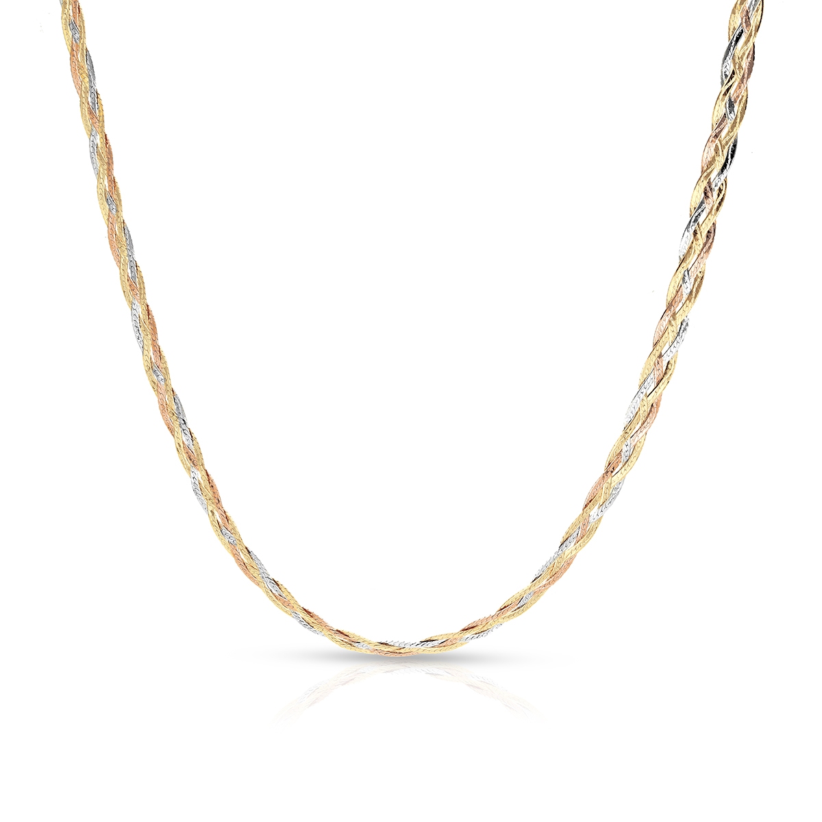 W.KRUK Naszyjnik złoty tricolor