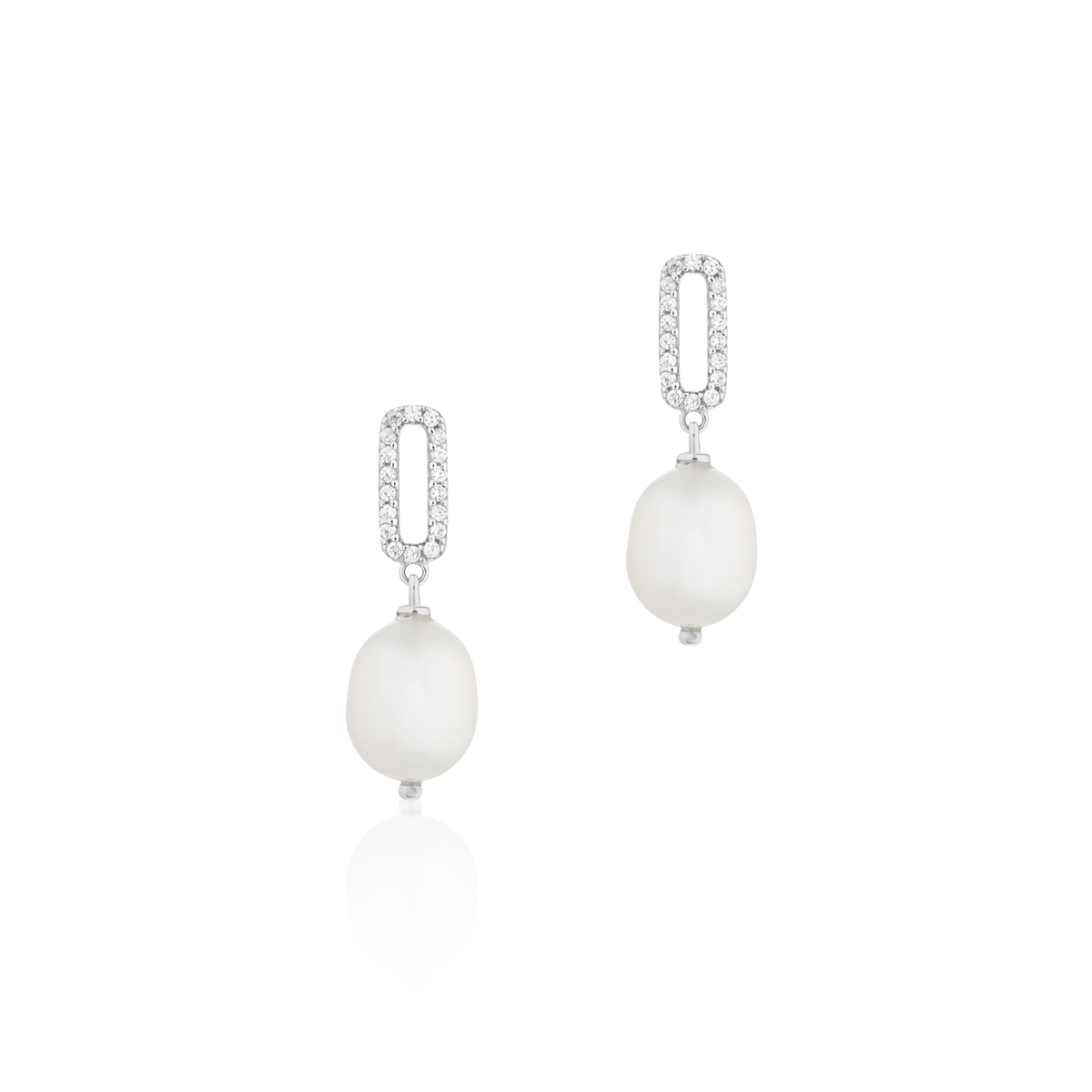 W.KRUK Kolczyki srebrne z perłami i cyrkoniami